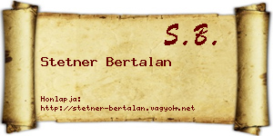 Stetner Bertalan névjegykártya