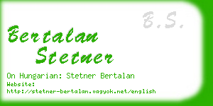 bertalan stetner business card